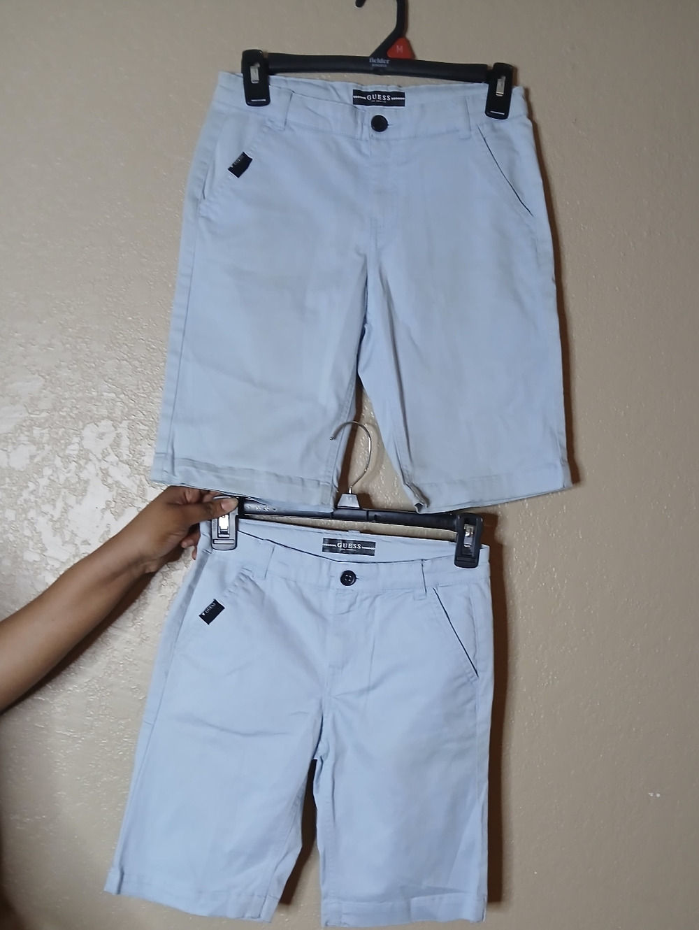 GUESS Two (Pair) set of  pre-owned chino shorts Light Blue Cotton Size 12 & 10